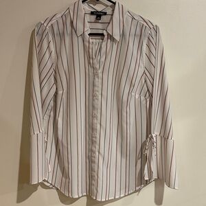 Roz & Ali Elegant White Blouse with Stripes